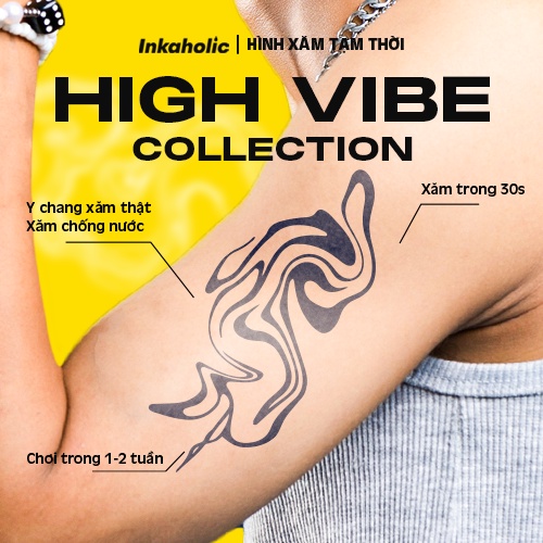 Hình xăm dán tạm thời Inkaholic bản siêu Lớn, y hệt xăm thật trong 15 ngày, chống nước