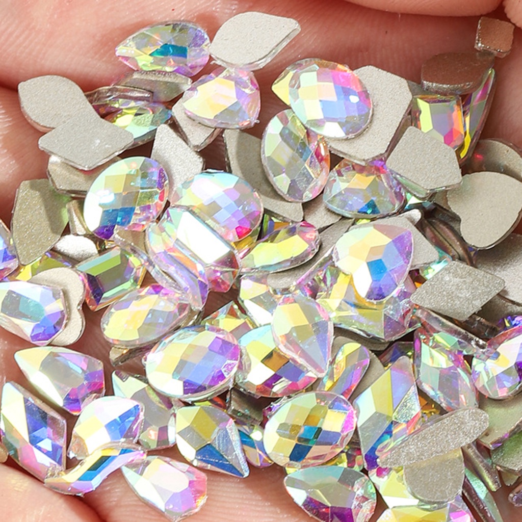 Bộ 100 Hạt Đá Cực Quang Trang Trí Móng Tay DIY