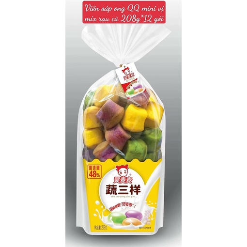 Bánh Bông Lan Viên Sáp Ong Vị Sữa/Mật Ong/Mix Củ Quả Gói 208g