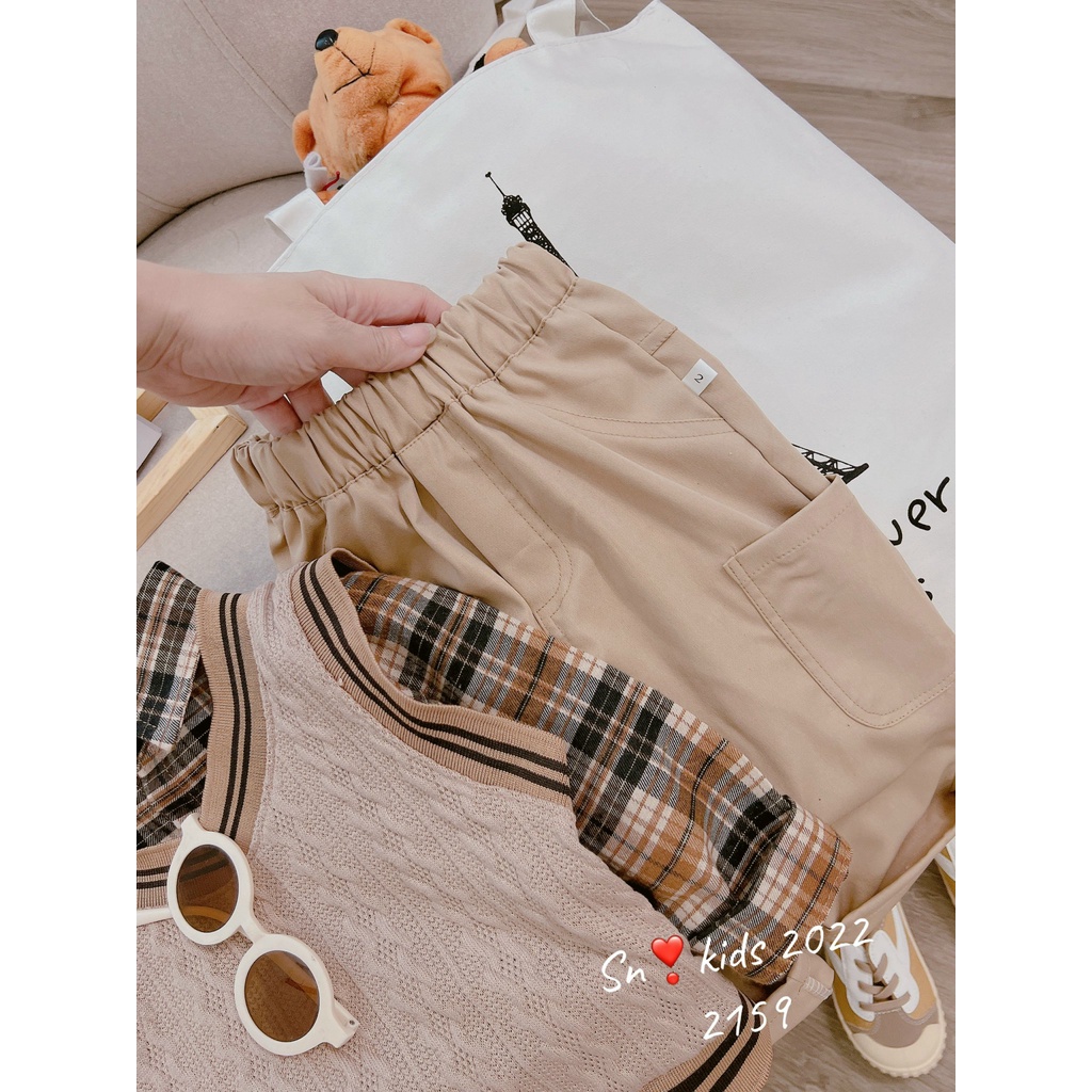 Set gile len 3 chi tiết cho bé trai từ 8-28kg- Bộ gile 3 chi tiết cho bé trai Kidbabyonline K161- Bộ công tử bé trai