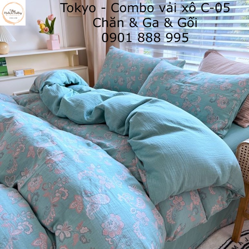 TH_Chăn vỏ, Ga Gối vải Xô Organic cotton dòng cao cấp