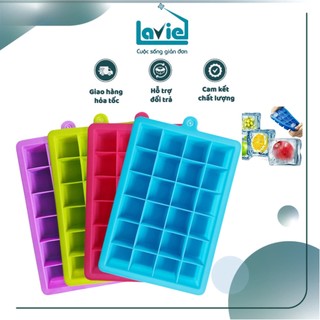 [Nhiều màu] Khay/ Khuôn làm đá, làm thạch, socola - Chất liệu silicon , có nắp đậy