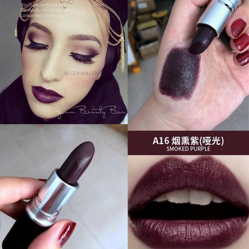 Son Lì Màu Đen Tím Khói Trang Điểm Lâu Trôi