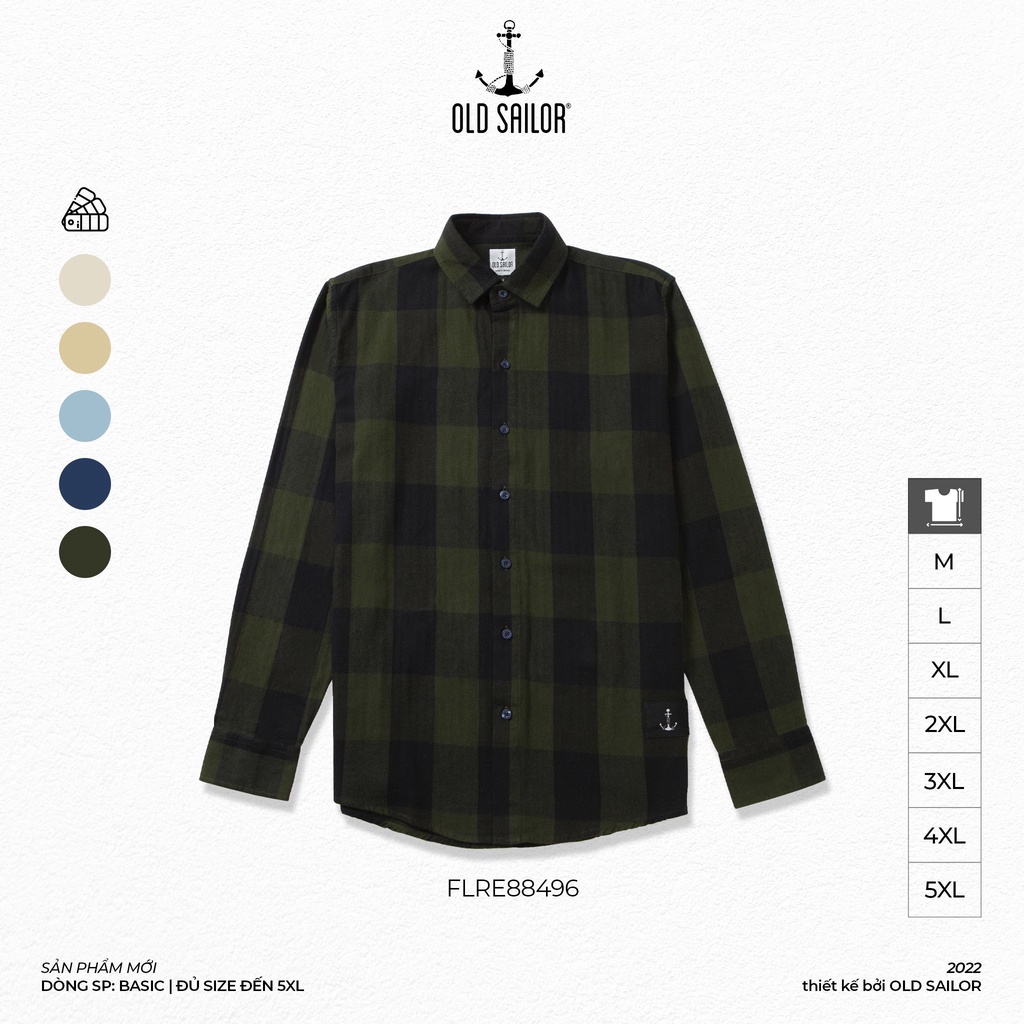 Áo Sơ Mi Nam Tay Dài OLD SAILOR Chất Vải Cotton Thoáng Mát Thiết Kế Họa Tiết Kẻ Sọc Big Size Upto 5XL