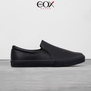 Giày lười sneaker da unisex dincox c38 đơn giản thanh lịch full black