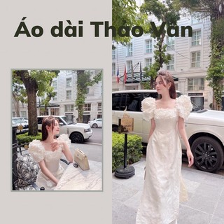 Áo dài khổng tước thiết kế thanh lịch phù hợp đi tiệc, đi ăn cưới chất lụa Tô Châu cao cấp-AD115