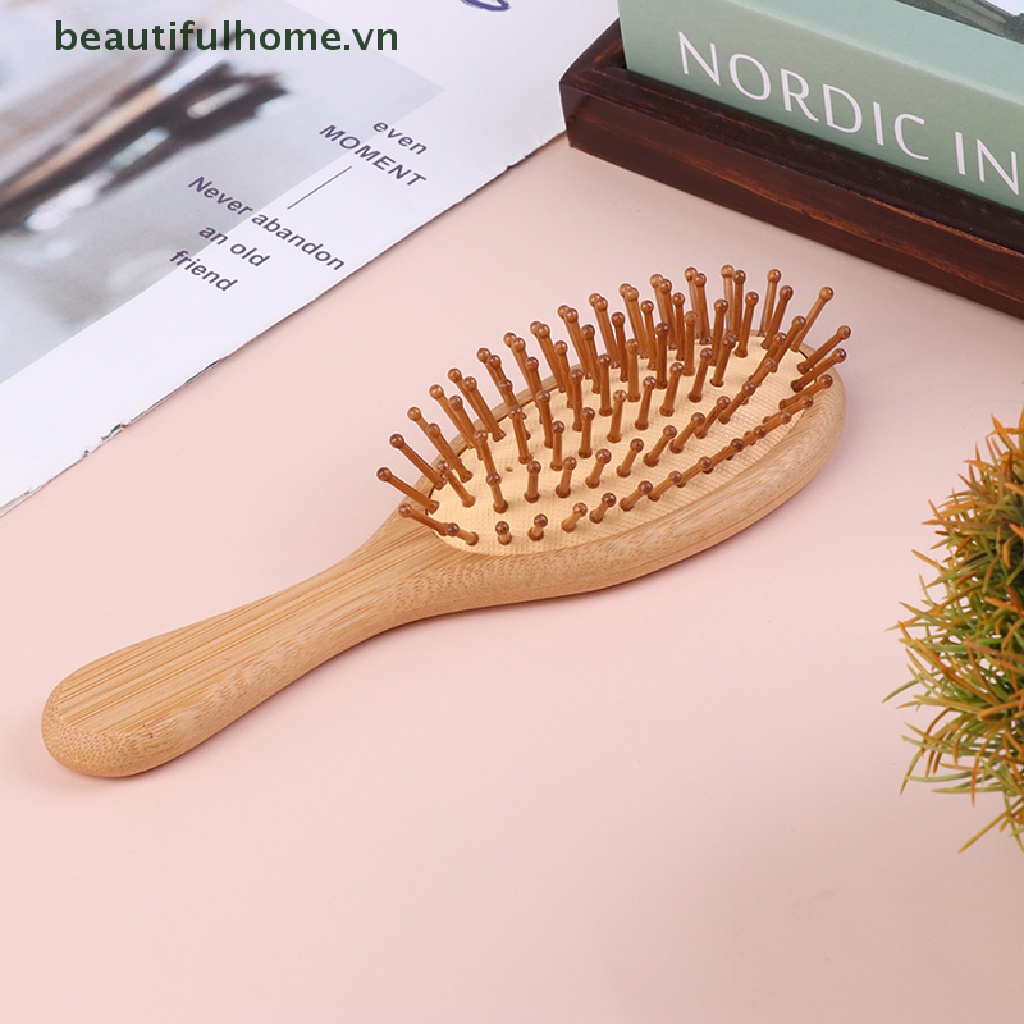 1 Lược Chải Tóc Bằng Tre Mát Xa Da Đầu Chống Tĩnh Điện