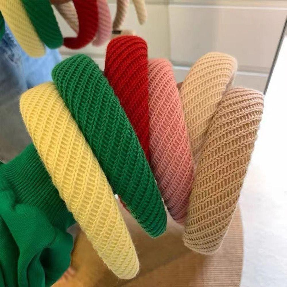 Băng Đô Len Màu Trơn Thời Trang Dành Cho Nữ