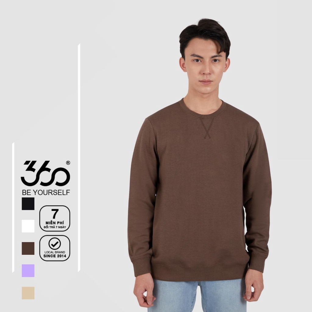 Áo nỉ dài tay nam cổ tròn thương hiệu 360 Boutique chất liệu lacoste cao cấp - ANTTK303