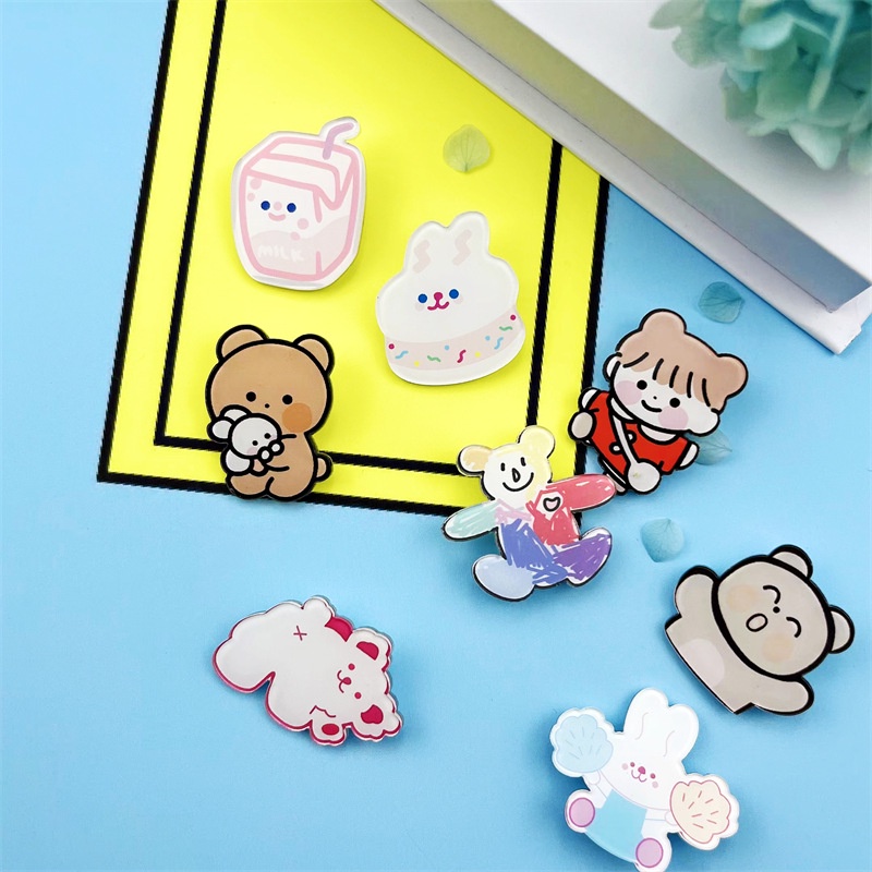 Trâm Cài Áo Hình Động Vật Hoạt Hình Dễ Thương Sáng Tạo Bằng Acrylic
