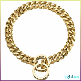45cm Vòng cổ cho chó được mạ vàng hoàn toàn Dây chuyền Cuba hạng nặng lớn [7/18]