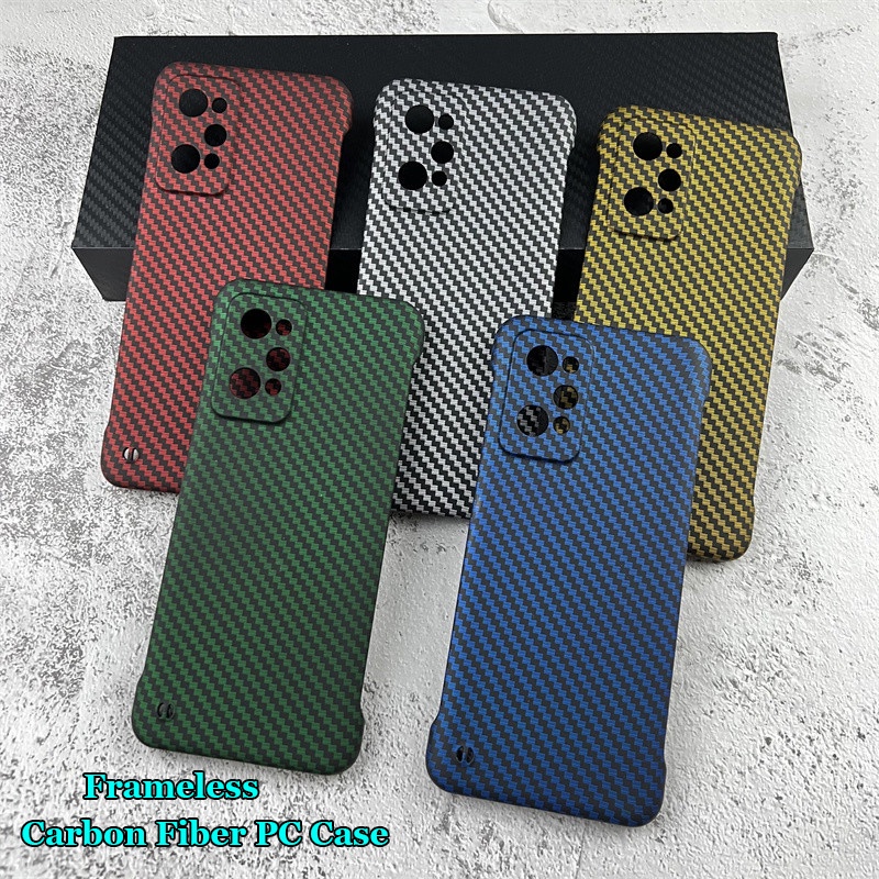 Ốp Điện Thoại PC Cứng Nhám Không Khung Chống Dấu Vân Tay Họa Tiết Sợi Carbon Cho Realme Q3 Q5 Pro 5G