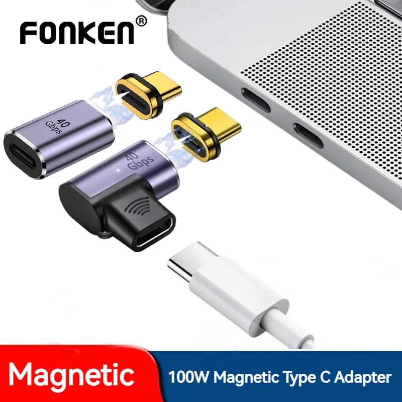 Đầu nối chuyển đổi sạc nhanh FONKEN USB4.0 Thunderbolt 3 USB C sang Type C 40Gbps 8K 60Hz 100W tiện lợi