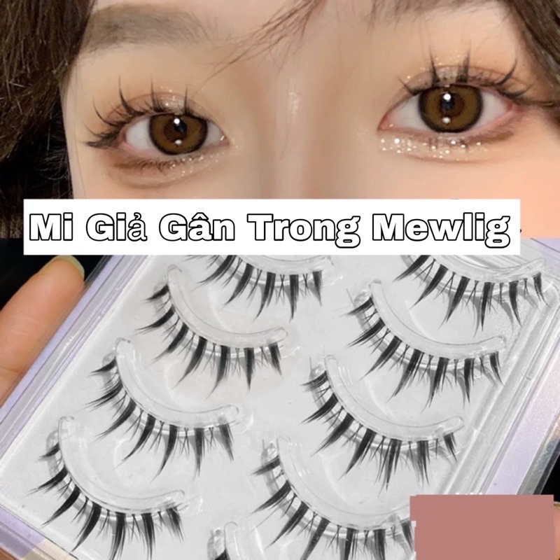 Mi giả gân trong siêu mềm tự nhiên hack mắt to đáng yêu kèm keo dán mi 5g