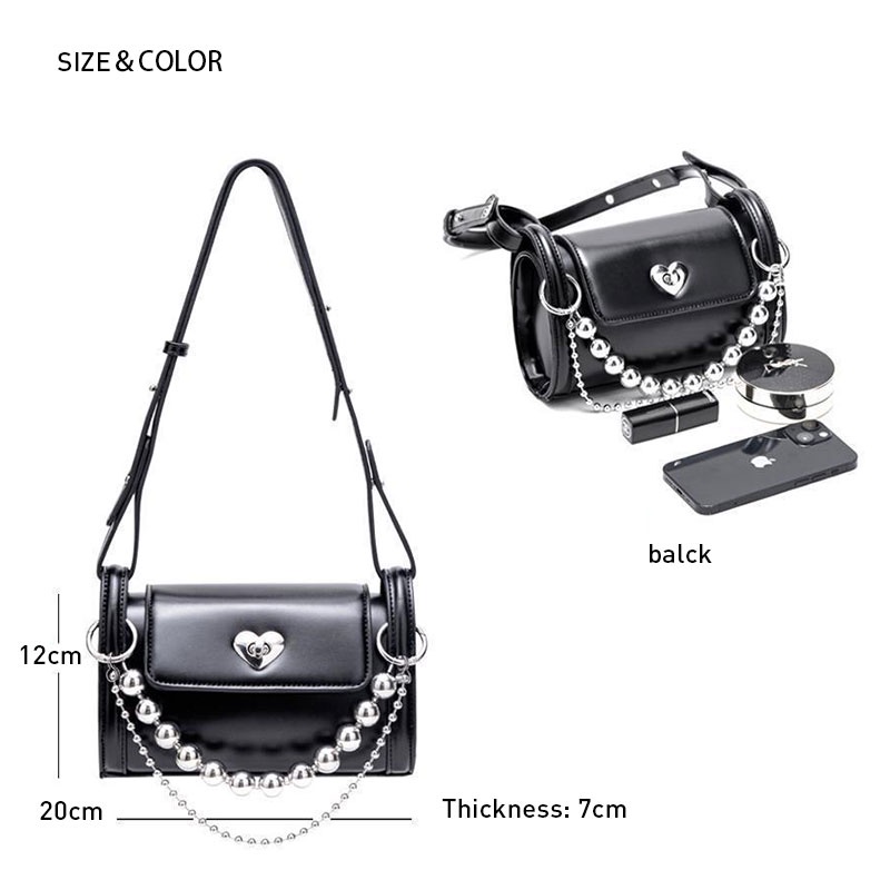 Mischa Túi Đeo Chéo Da PU Cao Cấp Phối Dây Xích Dễ Phối Đồ Thời Trang Cho Nữ