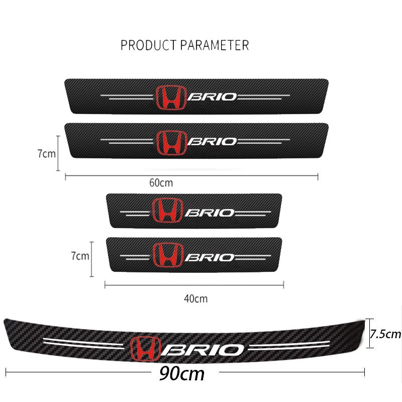 Miếng Dán Cửa Xe Hơi Bằng Da Sợi Carbon Chống Trầy Xước Cho Honda Brio Gen1 Gen2 Brio S E RS Mugen Typre R S