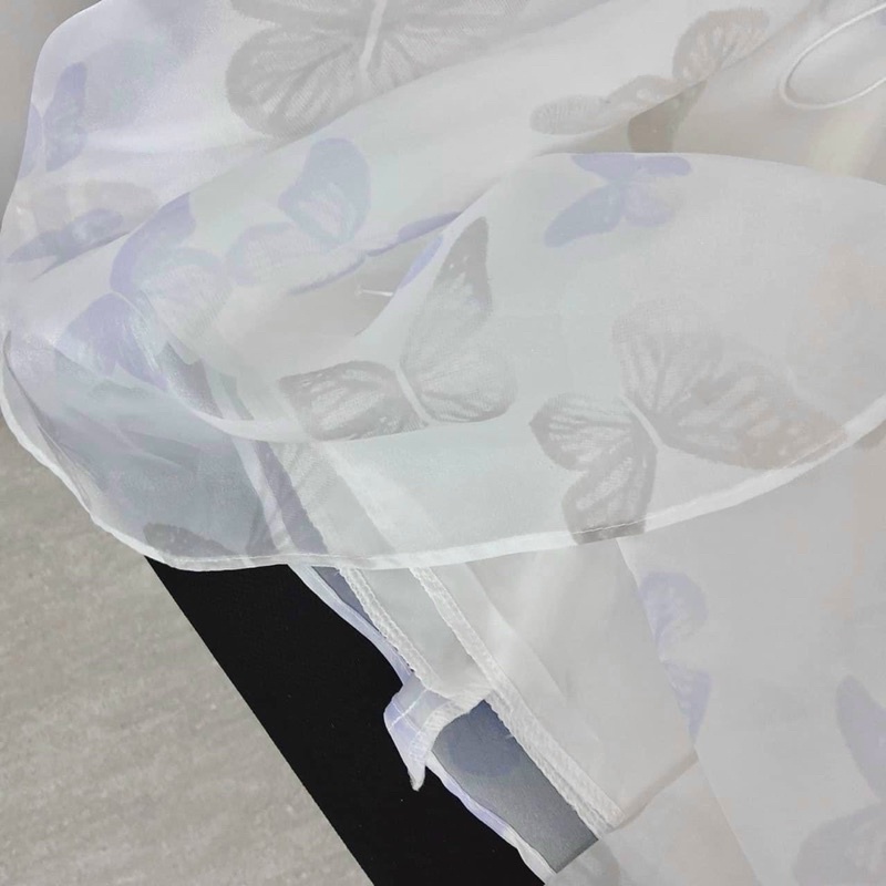 ĐẦM VOAN HOA ĐAN DÂY NGỰC TAY PHỒNG