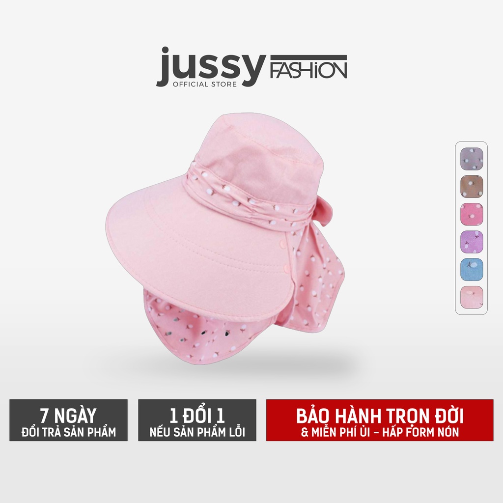 Mũ Chống Nắng Kèm Khẩu Trang Jussy Fashion Kiểu Dáng Nón Che Nắng Che Full Mặt Và Cổ Chất Vải Thoáng Mát
