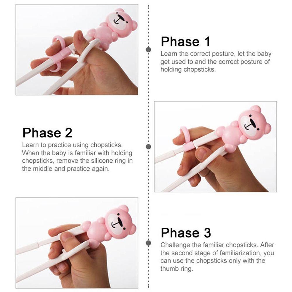 Đũa Tập Ăn Bằng ABS Không Trượt Hình Gấu Hoạt Hình Dễ Thương Cho Trẻ Sơ Sinh