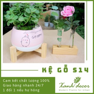Kệ gỗ - giá gỗ mini để cây cảnh để bàn S14 trang trí decor