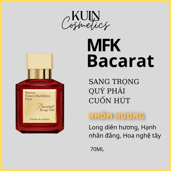Nước hoa nữ Maison MFK Baccarat Rouge 540 Extrait de Parfum- Mùi hương sang trọng quý phái và lưu hương lâu
