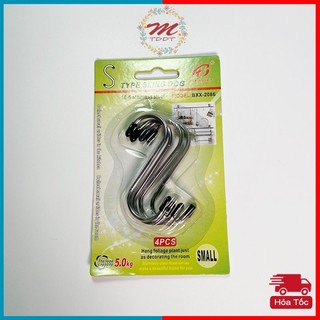 Set 4 Móc Inox Chữ S Treo Đồ Đa Năng Tiện Lợi