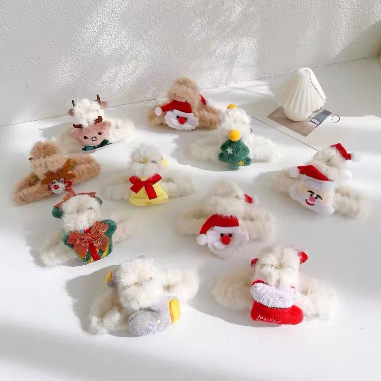 Kẹp Tóc Hình Ông Già Noel Hoạt Hình Dễ Thương Phong Cách Giáng Sinh 2022