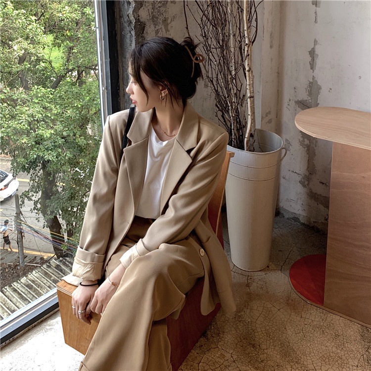 Áo blazer 2 lớp dày dặn form rộng sang chảnh, Áo khoác ngoài blazer 2 lớp túi nắp nhiều màu phong cách Hàn Quốc.