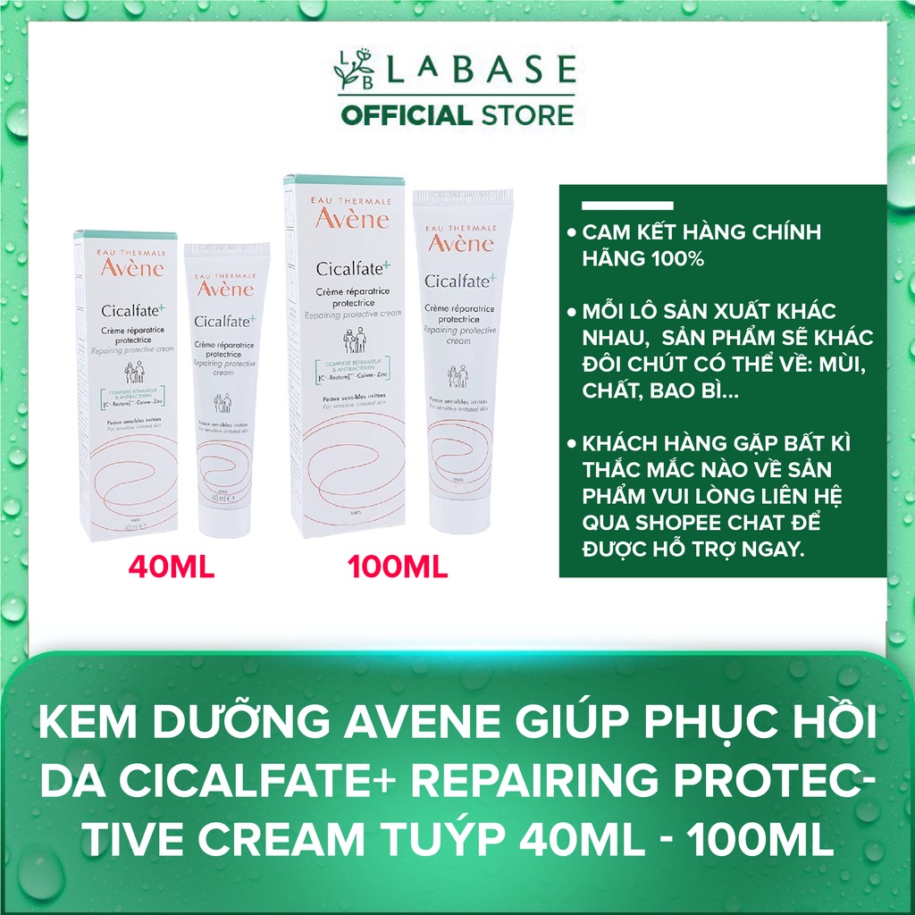 Kem dưỡng Avene giúp phục hồi da Cicalfate+ Repairing Protective Cream Tuýp 40ml - 100ml