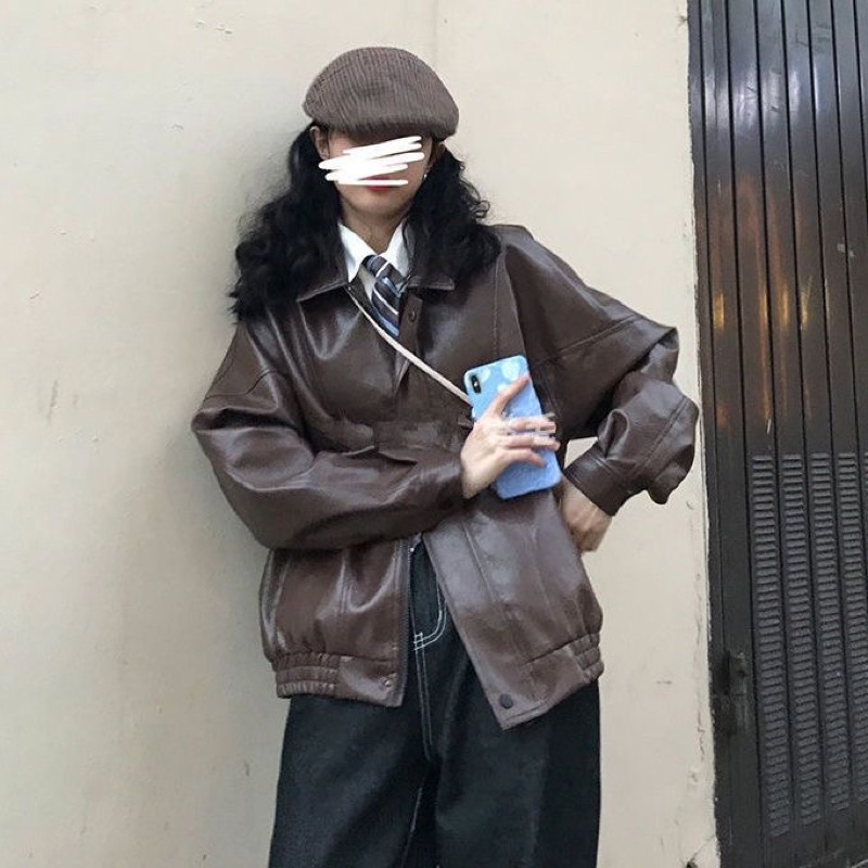 Áo Khoác Da Nữ Vintage