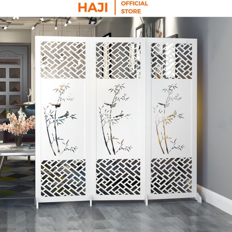 Vách ngăn phong thuỷ di động phòng khách nhà hàng spa thương hiệu HAJI sang trọng D481 (Ship từ 2 tấm) HN