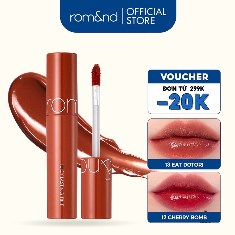 Son Tint Bóng Romand Juicy Lasting Tint Full Màu 13 19 20 23 28 29