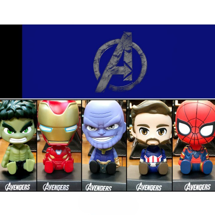 Mô hình người cây Groot chibi lắc đầu cute, Figure biệt đội siêu anh hùng, Avengers Marver, siêu nhân trang trí ô tô