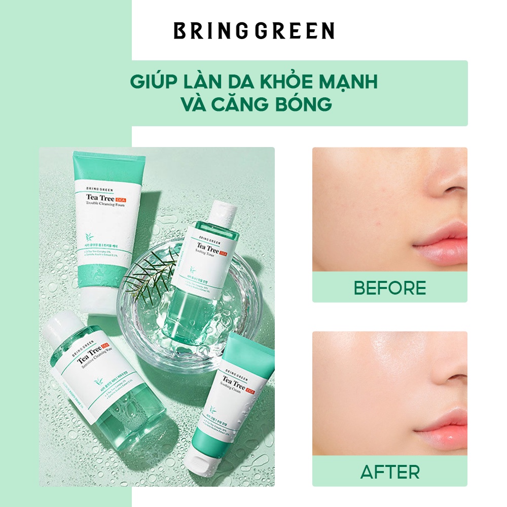 Nước Tẩy Trang Giảm Mụn Làm Dịu Da Bring Green Tea Tree Cica Sensitive Cleansing Water 500ml