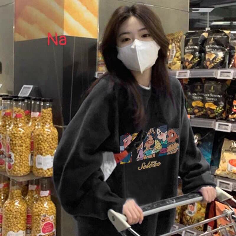 Áo Nỉ Cotton Don't sleep; Công chúa🌸Sweater cao cổ dài tay bồng, thun hoodie form rộng Ulzzang🌸Chất Nỉ cotton
