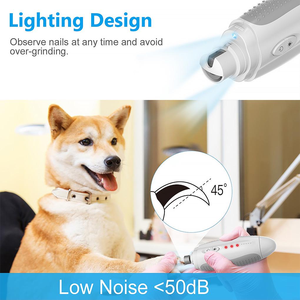 Tông Đơ Tỉa Lông Cho Thú Cưng Kèm 2 Đầu Mài Và Dũa Đèn LED