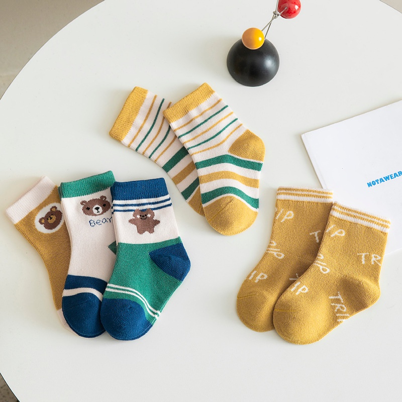 Vớ cho bé trai bé gái sét 5 đôi tất trẻ em cổ cao siêu xinh tat mùa đông cho bé mẫu mới 2022