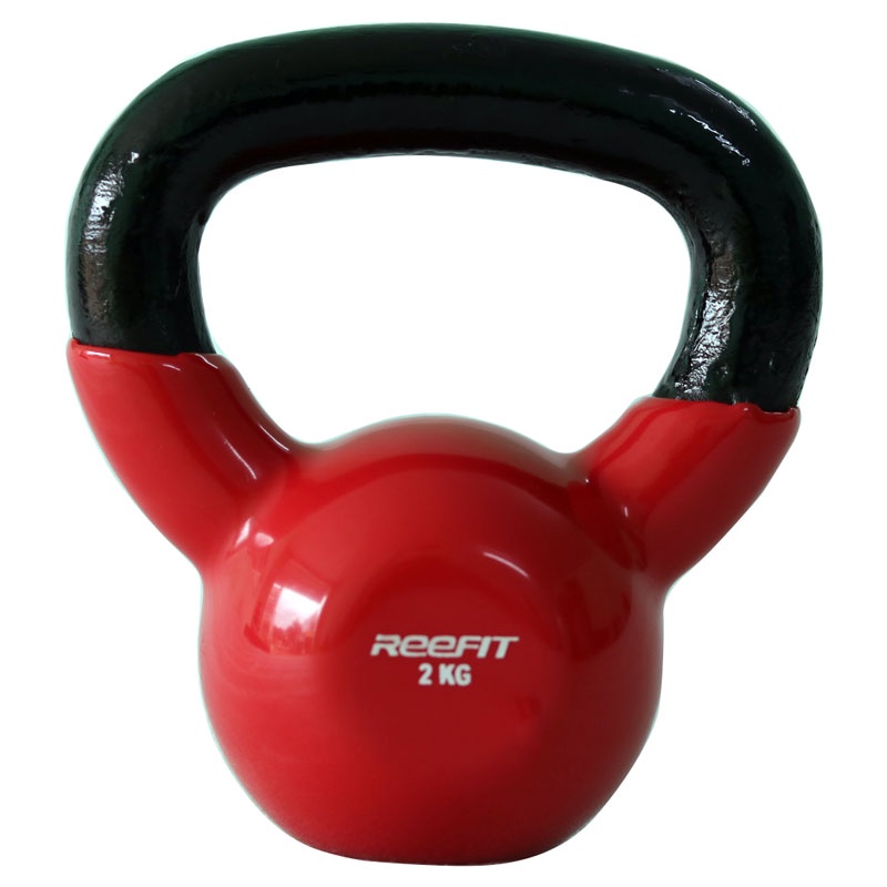 Tạ tạ bình vôi tạ ấm quai xách Reefit Sport 2kg bằng gang bọc cao su cao cấp