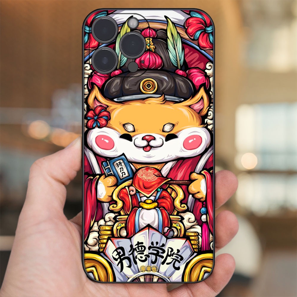 Ốp lưng iPhone 14 Pro Max dẻo đen cạnh vuông in hình Chó dễ thương