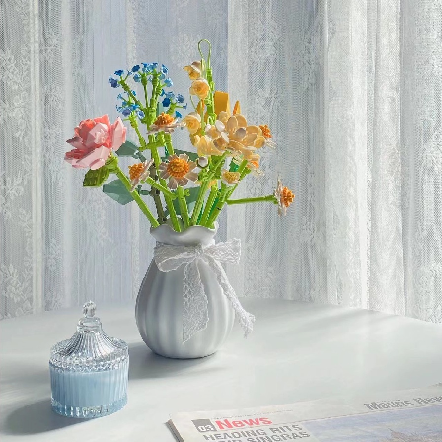 Bộ sản phẩm đồ chơi lắp ráp bông hoa trang trí sáng tạo