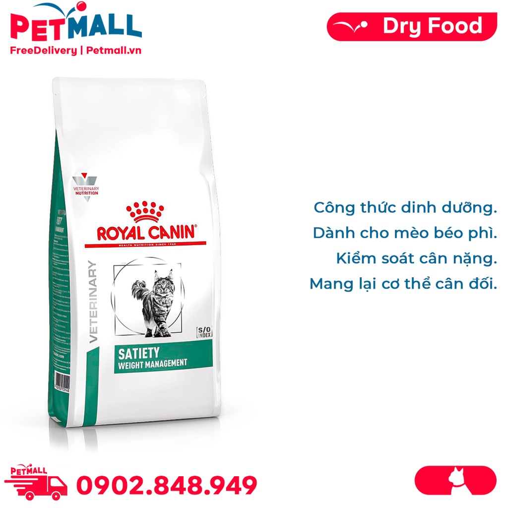 Thức ăn mèo Royal Canin Satiety Weight Management Feline 6kg - Hỗ trợ giảm cân Petmall