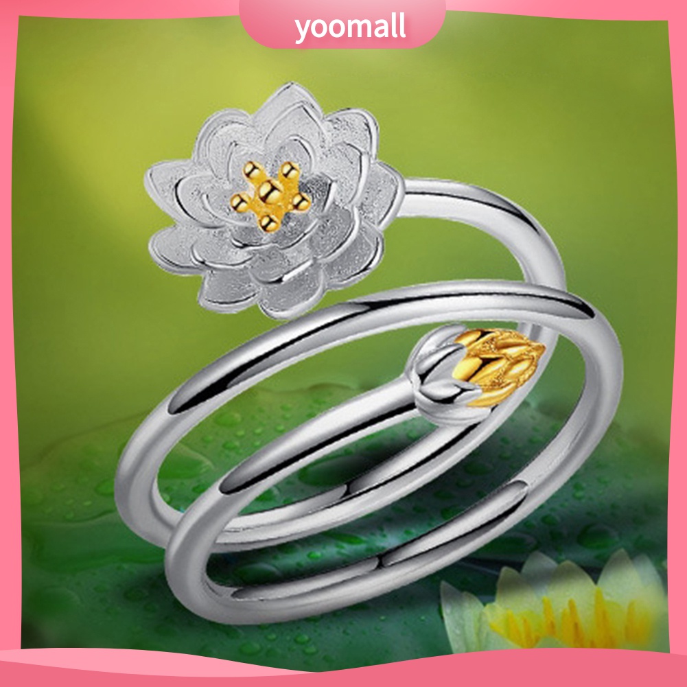 Nhẫn Hở Hình Hoa Sen Thanh Lịch Cho Nữ