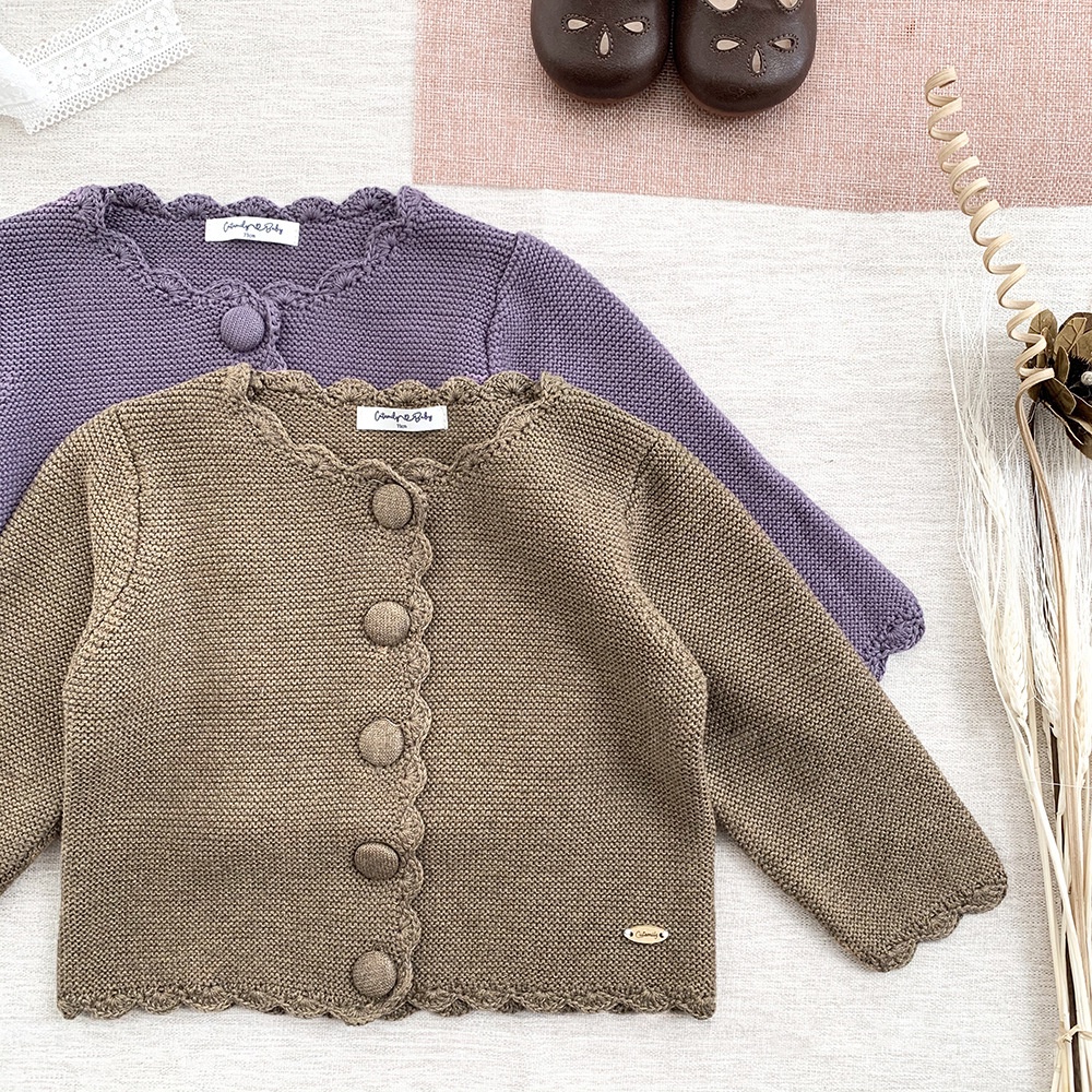 Áo Khoác Cardigan Len Dày Cổ Tròn Thời Trang Thu Đông Dành Cho Bé Gái