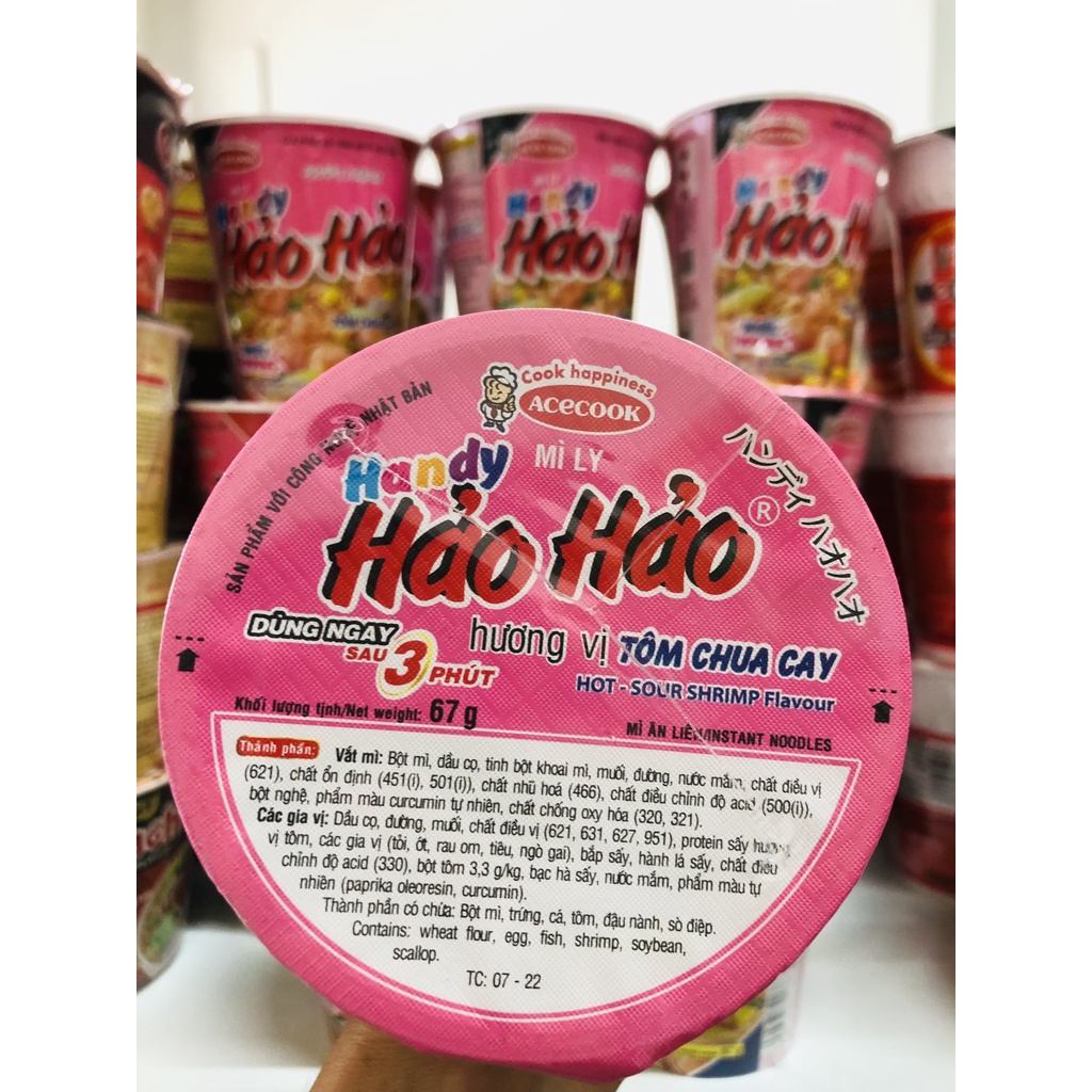 Mì Handy Hảo Hảo tôm chua cay ly 67g