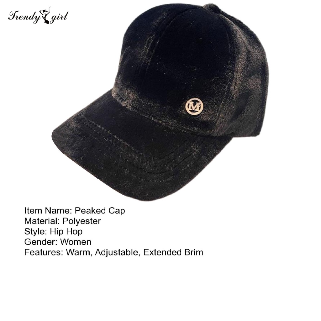 Mũ Lưỡi Trai Mùa Đông Thêu Chữ M Bằng Lông Cừu Hợp Thời Trang