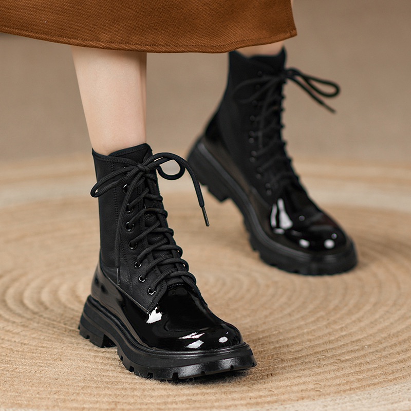 Giày Bốt Martin Da Đế Mềm Dày Dặn Thời Trang Cho Nữ