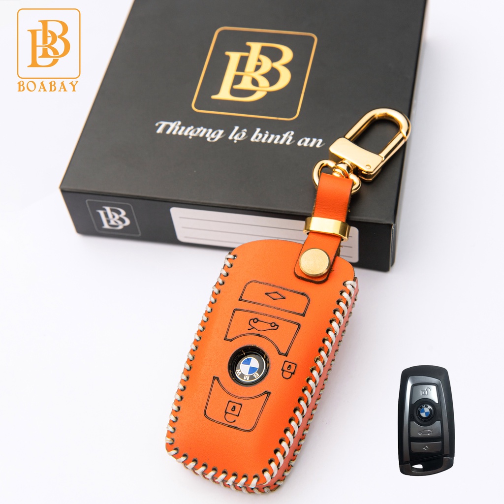 Bao Da Chìa Khóa Ô TÔ BMW  Da bò thật hàng cao cấp bảo hành 2 năm khắc tên và số điện thoại chủ xe