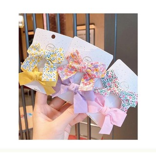 Set 2 nơ kẹp tóc trẻ em, cặp tóc nơ hoa dễ thương cho bé gái phong cách vintage