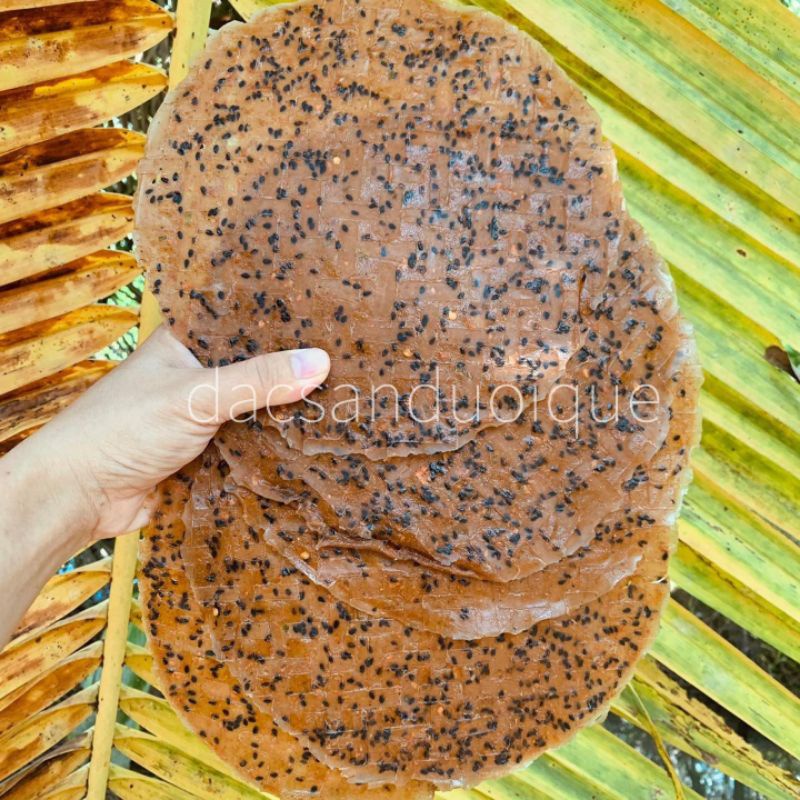 10 cái Bánh đa mè đen cốt dừa tôm khô ớt đặc biệt size 20cm