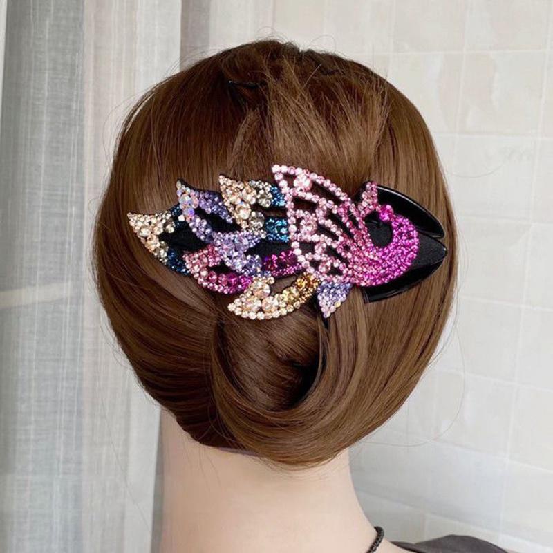 Kẹp Tóc Hình Con Công Đính Đá Thời Trang